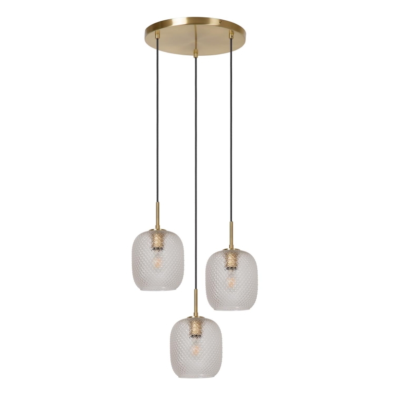Lucide ALICENT - Pendant light - Ø 35 cm - 3xE27 - Matt Gold / Brass